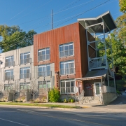 River Row Fall 2025-107 The exterior of River Row Suites in Asheville, NC